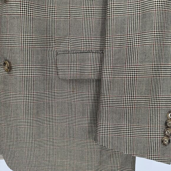 Burberry Tan Wool Nova Check Single Breasted Sport Coat 40 R Brown Plaid Blazer - Picture 4 of 7